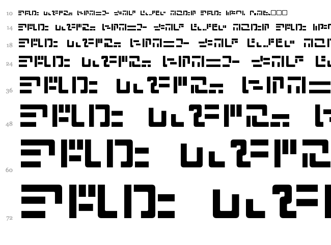 Modern Iaconic font waterfall